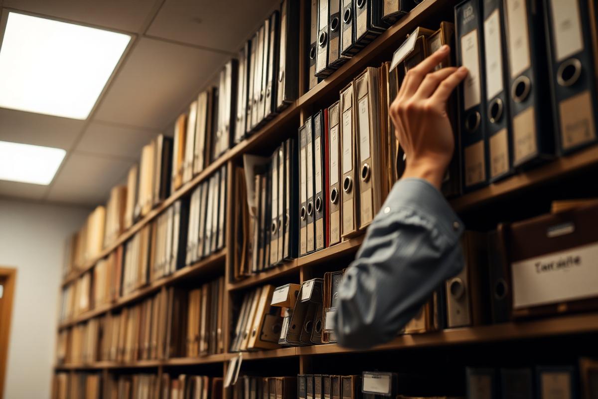Aktenablage mit Ordnern in einem mittelständischen Büro – Dokumente automatisch ablegen