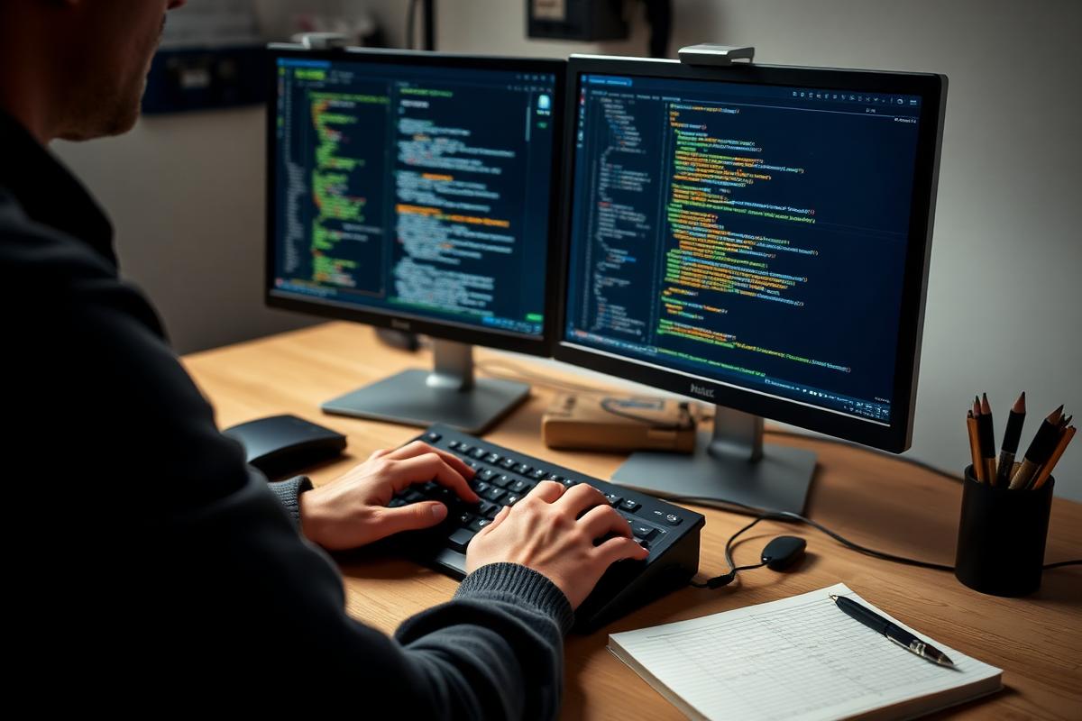 Zwei Kollegen bauen gemeinsam einen digitalen Ablauf auf – Wie baue ich einen KI-Mitarbeiter