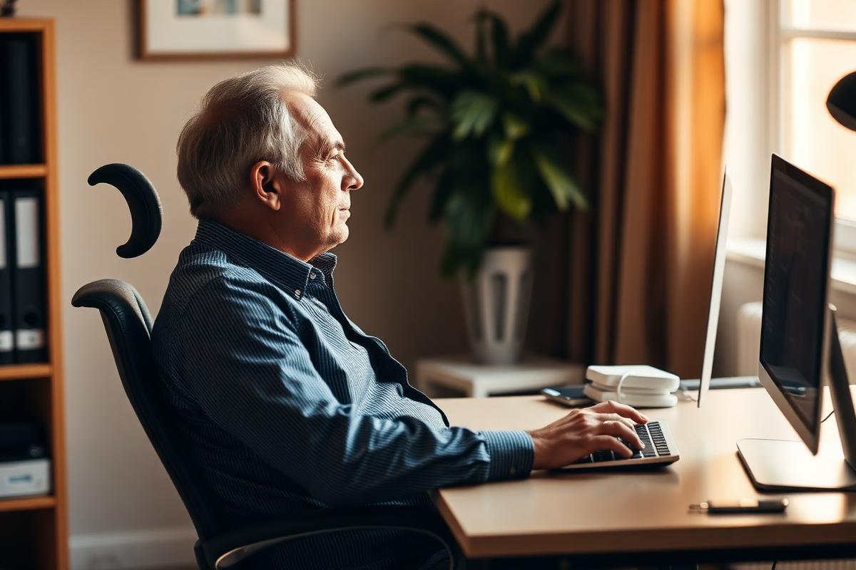 Mitarbeiter beobachtet, wie Vorgänge automatisch weiterlaufen – KI-Mitarbeiter Software bedienen