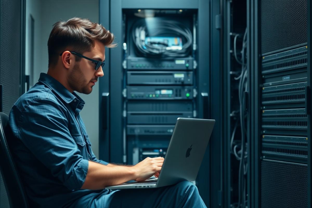Techniker plant Wartungstermine im Büro – KI-Mitarbeiter laufende Kosten